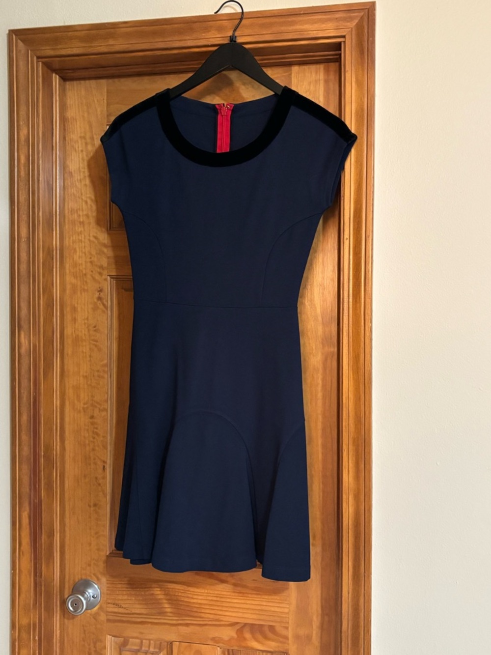 Tailored Blue w Velvet Trim Women’s Dress
